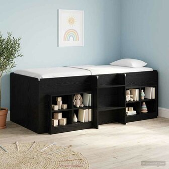 Kinder Hoogslaper Zwart eiken 98.5 x 200 cm Bewerkt hout 1
