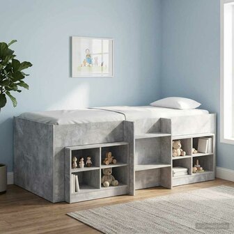 Kinder Hoogslaper Betongrijs 98.5 x 200 cm Bewerkt hout 1