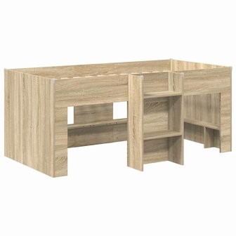 Kinder Hoogslaper Sonoma Eiken 80 x 160 cm Bewerkt hout 4