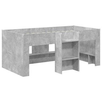 Kinder Hoogslaper Betongrijs 80 x 160 cm Bewerkt hout 4