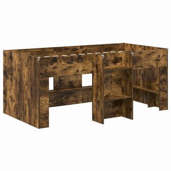 Kinder Hoogslaper Gerookt eiken 80 x 160 cm Bewerkt hout 4