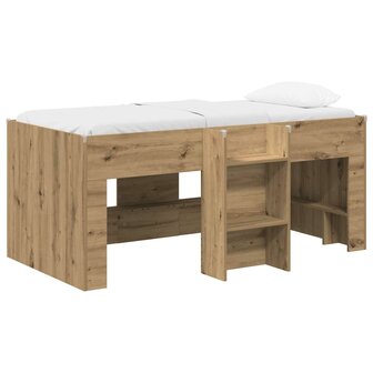 Kinder Hoogslaper Artisanaal eiken 80 x 160 cm Bewerkt hout 2