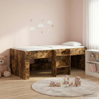 Kinder Hoogslaper Gerookt eiken 90 x 190 cm Bewerkt hout 1