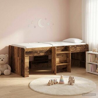 Kinder Hoogslaper Oud hout 90 x 190 cm Bewerkt hout 1