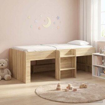 Kinder Hoogslaper Sonoma Eiken 75 x 190 cm Bewerkt hout 1