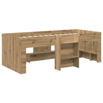 Kinder Hoogslaper Artisanaal eiken 75 x 190 cm Bewerkt hout 4
