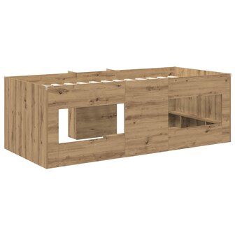 Kinder Hoogslaper Artisanaal eiken 75 x 190 cm Bewerkt hout 6