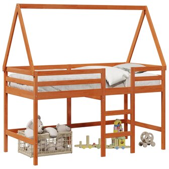 Hoogslaper bedframe Waskleur Bruin 90 x 190 cm 2