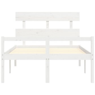Seniorenbed met hoofdbord massief hout wit 120x200 cm 6