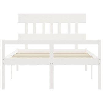 Seniorenbed met hoofdbord massief hout wit 140x190 cm 6