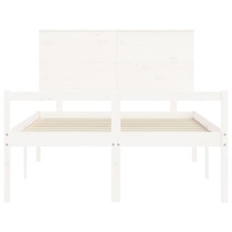 Seniorenbed met hoofdbord massief hout wit 120x200 cm 6