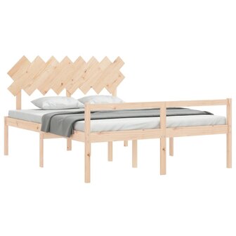 Seniorenbed met hoofdbord massief hout 160x200 cm 4