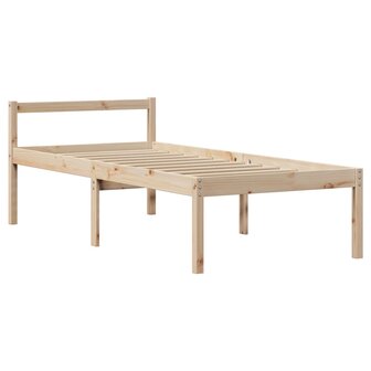Seniorenbed met hoofdbord massief grenenhout 90x190 cm 7