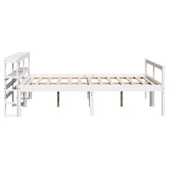 Seniorenbed met hoofdbord massief grenenhout wit 120x200 cm 5