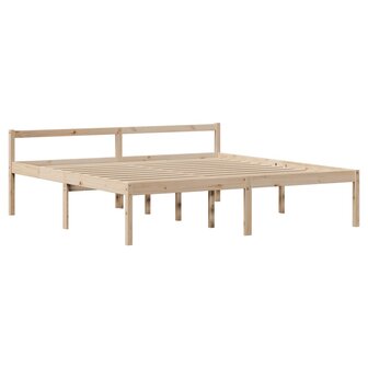 Seniorenbed met hoofdbord massief grenenhout 200x200 cm 7