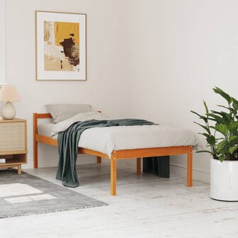 Seniorenbed massief grenenhout wasbruin 90x190 cm 1