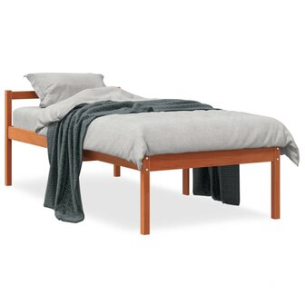Seniorenbed massief grenenhout wasbruin 90x190 cm 2