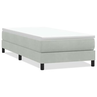 Boxspring zonder matras fluweel lichtgrijs 100x210 cm 2