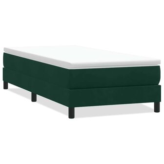 Boxspring zonder matras fluweel donkergroen 100x210 cm 2