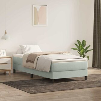 Boxspring zonder matras fluweel lichtgrijs 80x220 cm 1