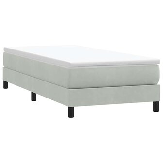 Boxspring zonder matras fluweel lichtgrijs 80x220 cm 3
