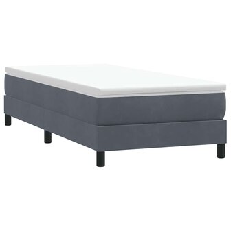 Boxspring zonder matras fluweel donkergrijs 100x220 cm 3