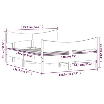 Bed met matras massief grenenhout wasbruin 140x190 cm 9