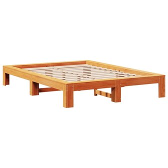 Bed met matras massief grenenhout wasbruin 140x190 cm 3