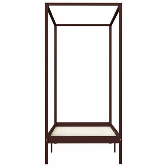 Hemelbedframe massief grenenhout donkerbruin 90x200 cm 4