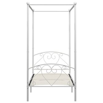 Hemelbedframe metaal wit 90x200 cm  3