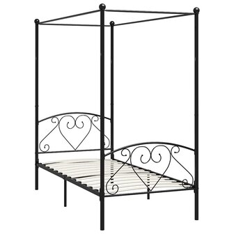 Hemelbedframe metaal zwart 120x200 cm  2