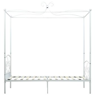 Hemelbedframe metaal wit 90x200 cm 4