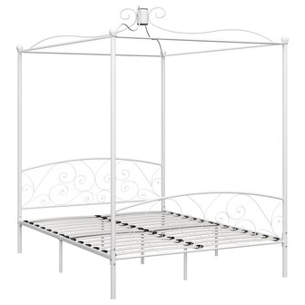 Hemelbedframe metaal wit 180x200 cm 2