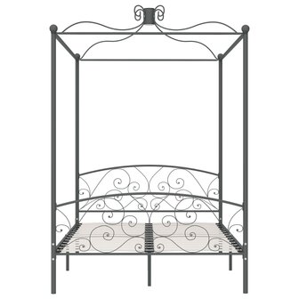 Hemelbedframe metaal grijs 120x200 cm 3