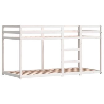 Stapelbed met gordijnen 80x200 cm grenenhout wit en zwart 8