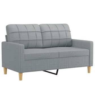 2-delige Loungeset met kussens stof lichtgrijs 3