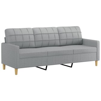 2-delige Loungeset met kussens stof lichtgrijs 4