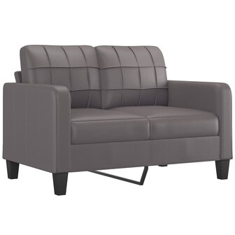 2-delige Loungeset met kussens kunstleer grijs 3
