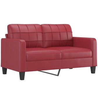 2-delige Loungeset met kussens kunstleer wijnrood 4