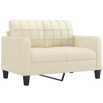 2-delige Loungeset met kussens kunstleer cr&amp;egrave;mekleurig 3