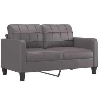 2-delige Loungeset met kussens kunstleer grijs 4