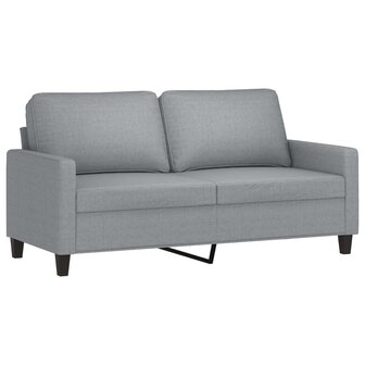 2-delige Loungeset met kussens stof lichtgrijs 4