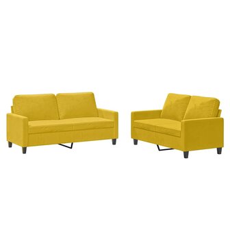2-delige Loungeset met kussens fluweel geel 2