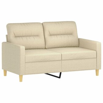 2-delige Loungeset met kussens stof cr&amp;egrave;mekleurig 3