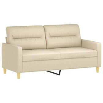 2-delige Loungeset met kussens stof cr&amp;egrave;mekleurig 4