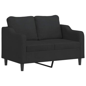 2-delige loungeset met kussens stof zwart 3
