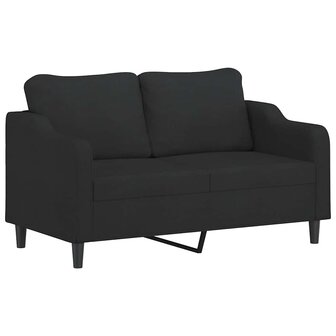 2-delige loungeset met kussens stof zwart 4