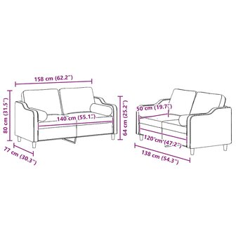 2-delige Loungeset met kussens stof wijnrood 8
