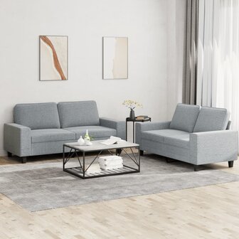 2-delige Loungeset stof lichtgrijs 1