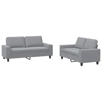 2-delige Loungeset stof lichtgrijs 2